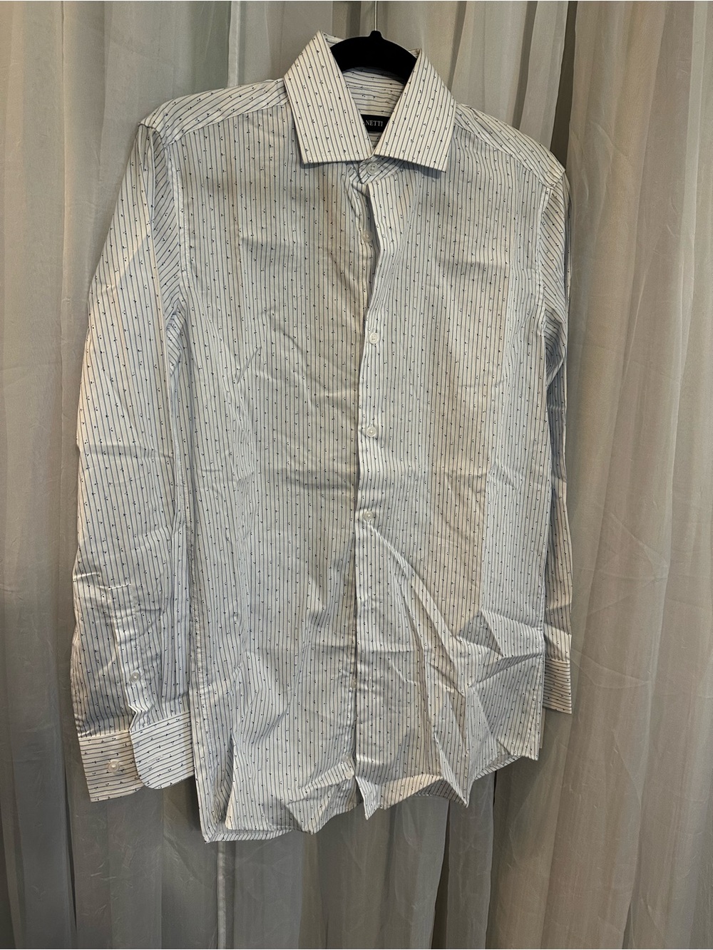 Zanetti Classic Men's White Striped Dress Shirt